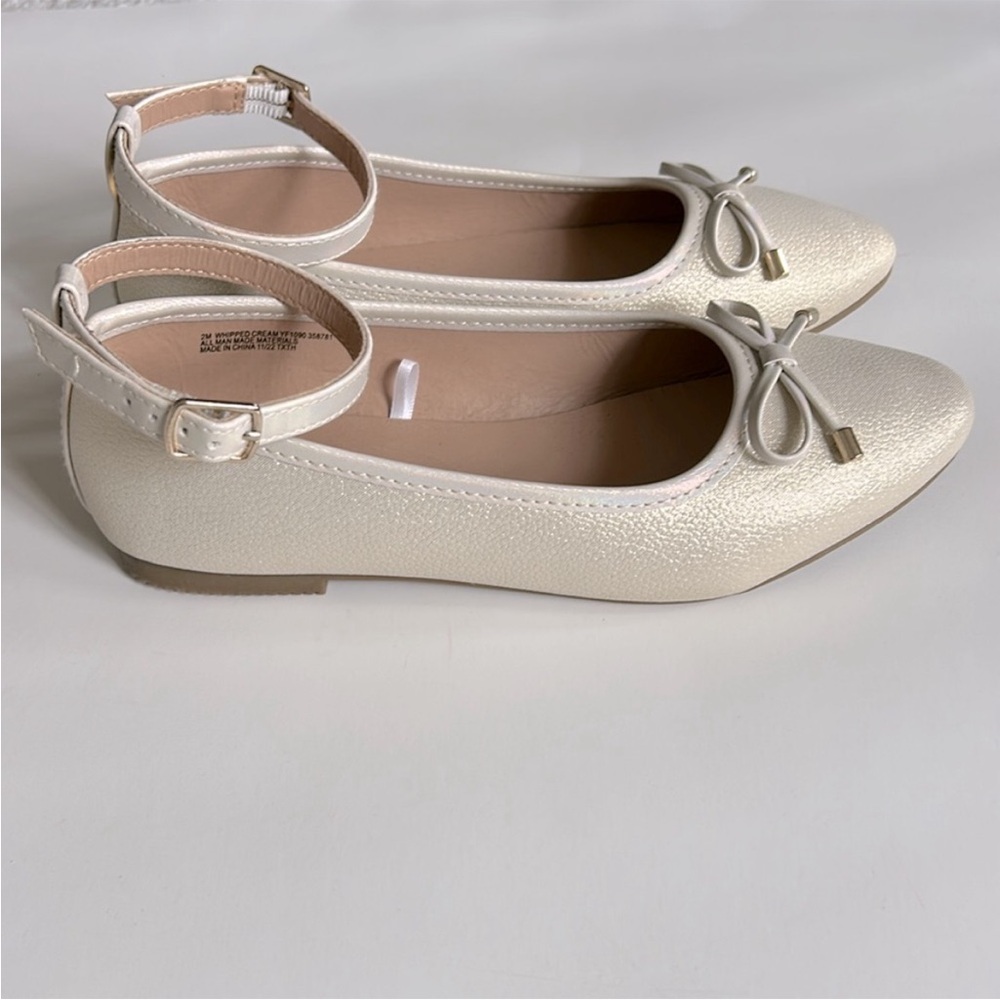 Girls Ballet Flats with Ankle Strap & Buckle - Picture 2 of 7